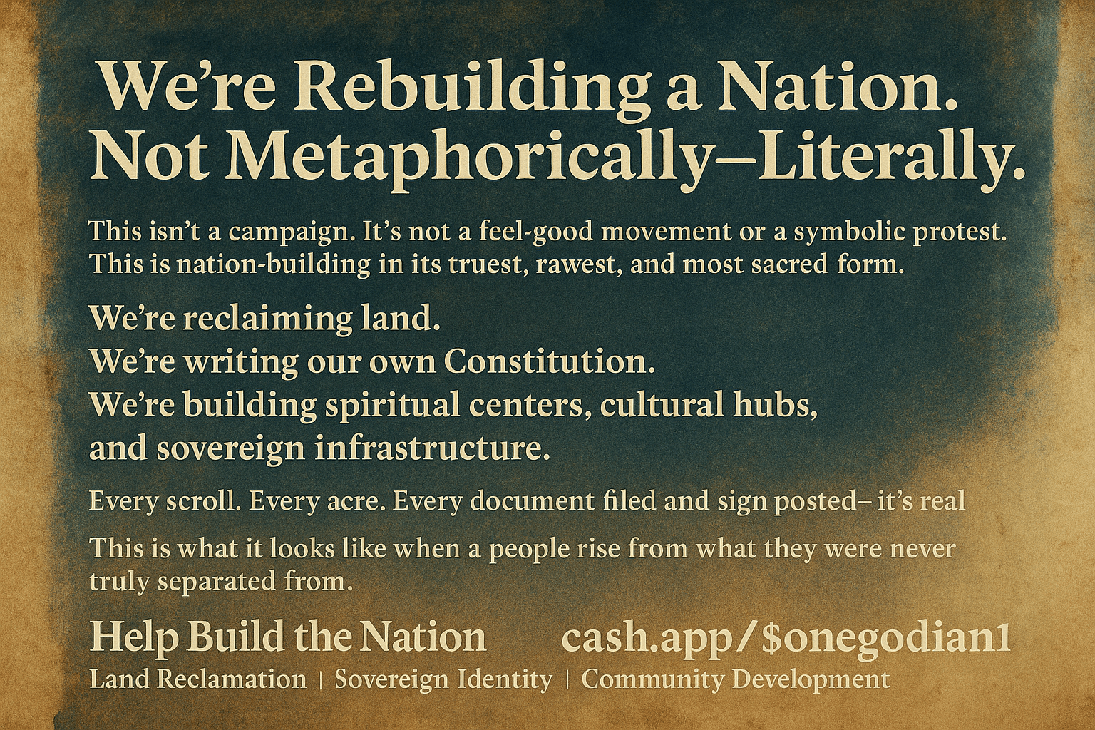 We’re Rebuilding a Nation. Not Metaphorically—Literally
