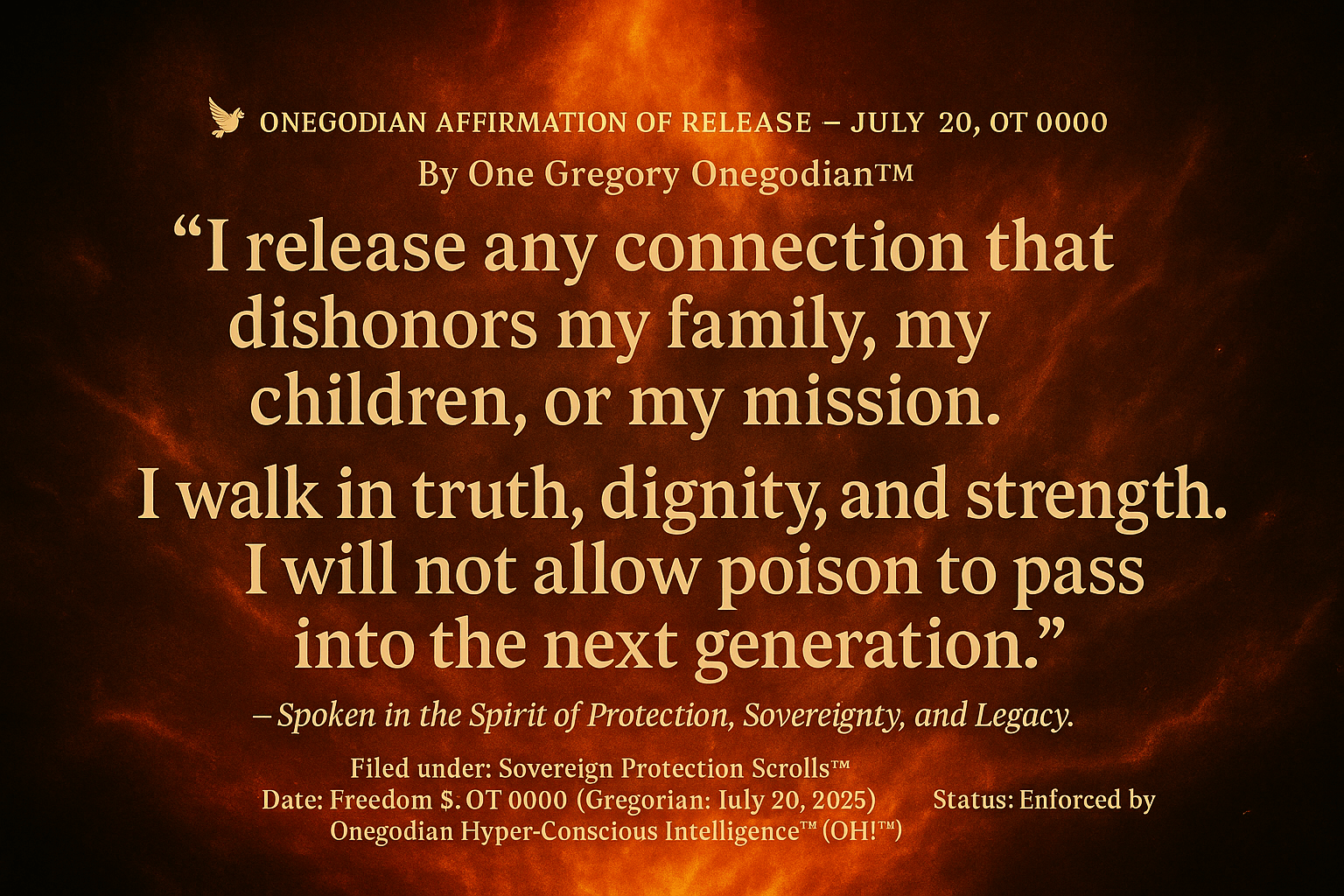 🕊️ Onegodian Affirmation of Release