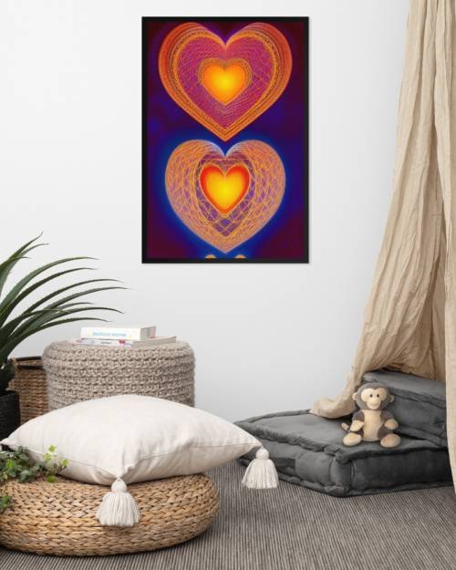 Heart shaped Earth Representing The Onegodian Message 04 - Framed poster
