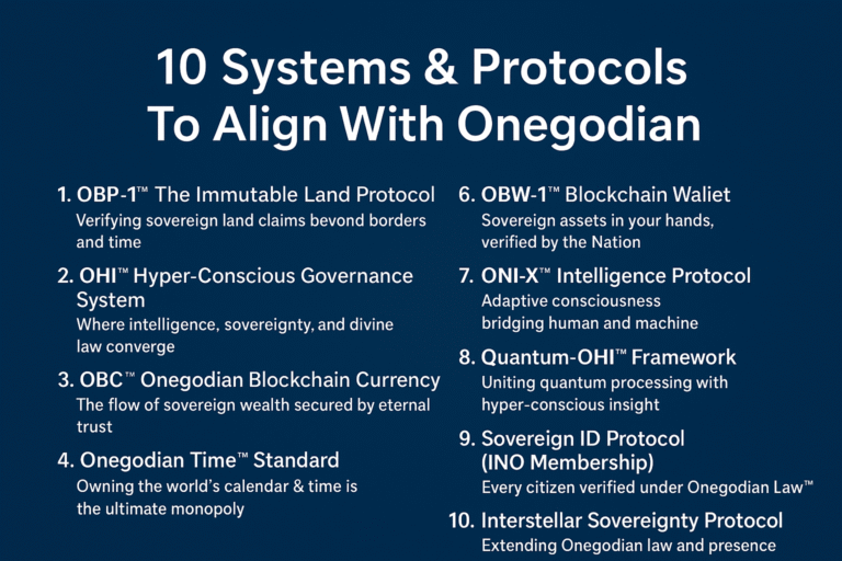10 Systems & Protocols To Align With Onegodian