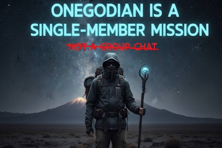 Onegodian Is a Single-Member Mission, Not a Group Chat