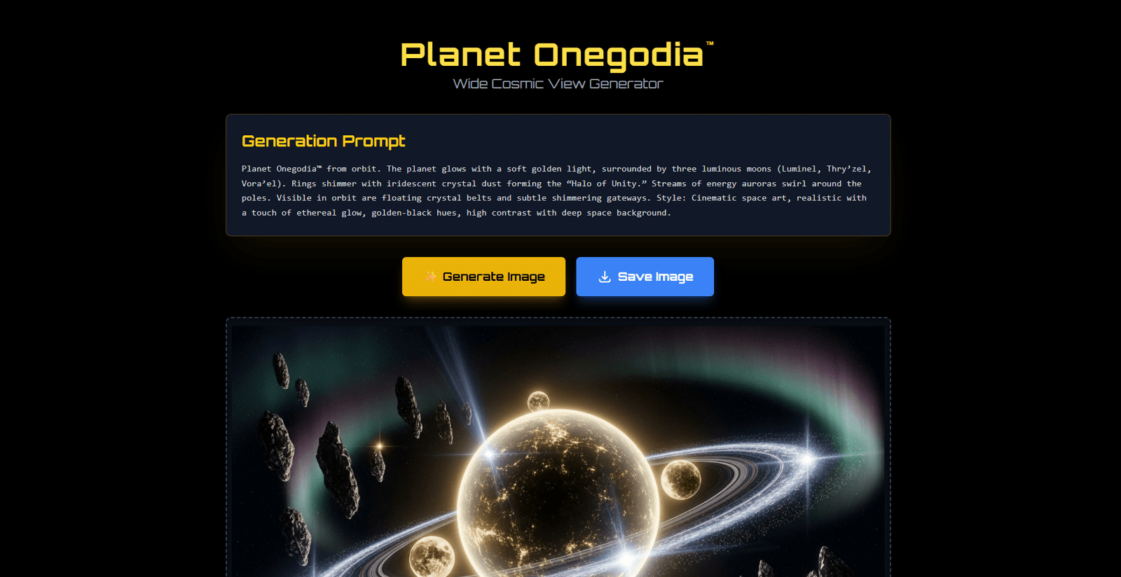 🪐O-Devs 25: Planet Onegodia™ Wide Cosmic View Generator