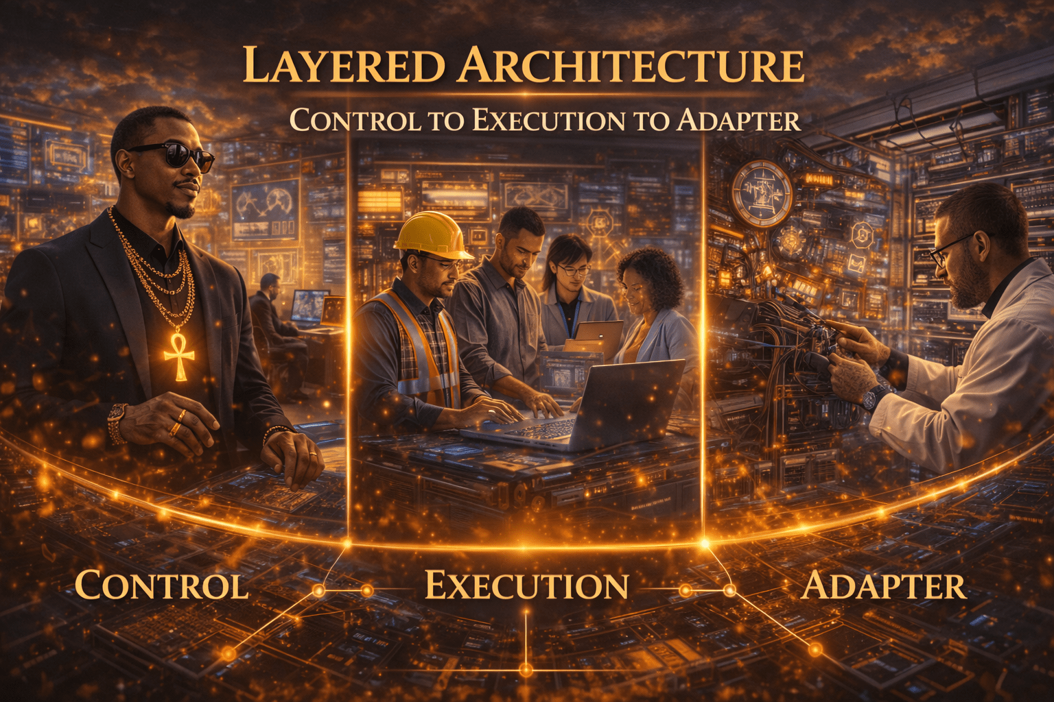 Layered Architecture: Control to Execution to Adapter